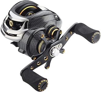FISHDROPS Baitcasting Reels, 17+1BB Magnetic/Centrifugal Brake Systems Baitcaster Reel, High-Speed Gear Ratio 7.0 Ultra Smooth Low Profile Baitcast Fishing Reel