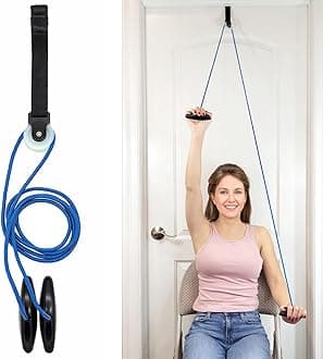 LiftAid Shoulder Pulley for Physical Therapy with Exercise Guide - Improves Shoulder Strength & Range of Motion - Reduces Pain, Helps in Muscle Recovery - Physical Therapy Equipment