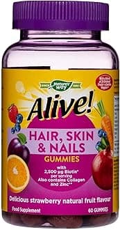 Hair, Skin & Nails Supplement | Contains 2,500mcg of Biotin | 60 Gummies (1 Month Supply) | Delicious Multivitamin Gummies to Nourish Your Hair, Skin & Nails.