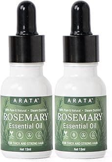 Arata Undiluted Rosemary Essential Oil For Hair Growth, Hair Fall Control & Nourishment | 100% Natural and Pure Blend | Strengthens Hair & Balances Scalp | Pack of 2 (30ml)