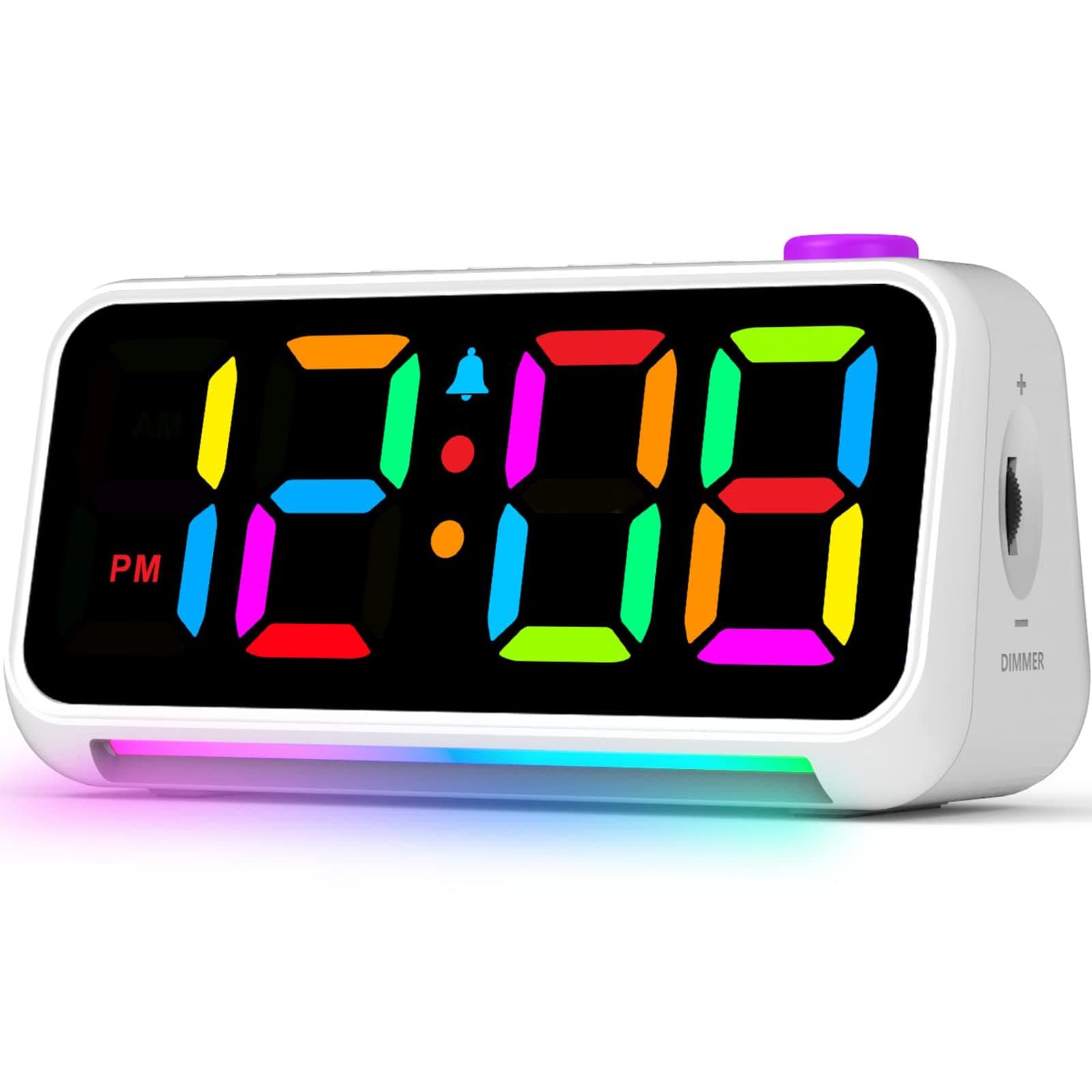 RGB Digital Clock - White