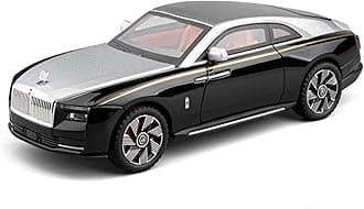 MTG Metro Toys & Gift Metro Toys & Gift | 1:24 Scale | Rolls Royce Spectre Alloy Car Model Light & Sound Effect Die-cast Car Toys for Boys Birthday Gift Kids Toys Car for Collection -Silver+Black