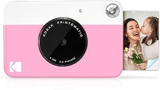 Printomatic Digital-Sofortdruckkamera - Vollfarbdrucke auf ZINK 2 x 3 Zoll Fotopapier mit klebriger Rückseite (pink) Druckspeicher sofort (USB nicht im Lieferumfang enthalten)