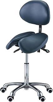 Master Massage Berkeley Ergonomic Split Seat Style Backrest Saddle Stool With Two Tilting Option In Royal Blue, 1count