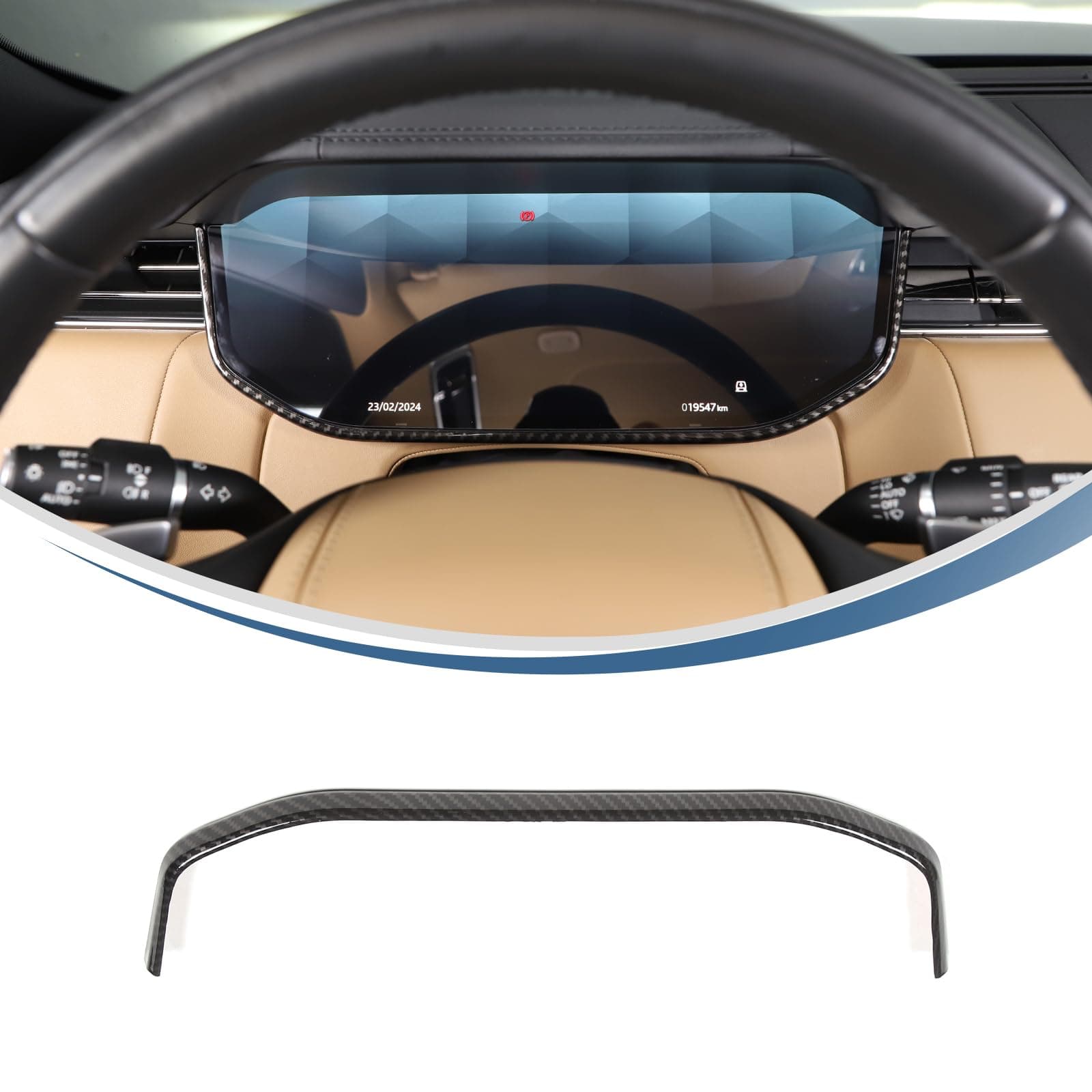 Dashboard Meter Panel Frame Trim Compatible with Land Rover Range Rover Sport/Vogue 2023 2024 Accessories, Car Dashboard Meter Trim Strip ABS Material (Carbon Fiber Pattern)