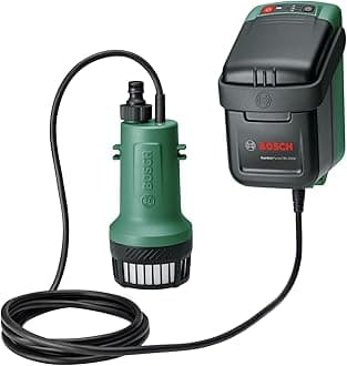 Bosch Home and Garden Cordless Submersible Water Pump GardenPump 18V-2000 (Without Battery, 18 Volt System, in Carton Packaging), New Design | Classic Green