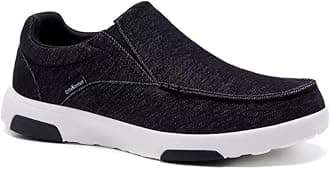 OrthoComfoot Men's Orthopedic Slip-On Loafers Walking Shoes with Arch Support: Comfort Orthotic Loafers for Plantar Fasciitis, Canvas Leisure Vintage Flat Walking Shoes for Foot and Heel Pain Relief