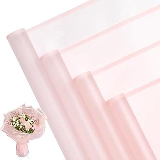 RUSPEPA 20 Sheets Flower Wrapping Paper, Waterproof Floral Bouquet Wrapping Paper, Florist Supplies Packaging Paper for Birthday, Party, Wedding and DIY Crafts - Pink