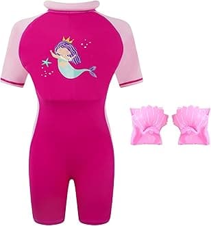 Gogokids Floatation Swimsuit One Piece Swimwear Float Suit Swim West, Toddler Bathing Suit Rash Guard with Arm Floaties