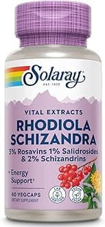 Rhodiola Schizandra - Rhodiola Rosea Extract - Energy Support and Occasional Stress Relief Supplement - Vegan, Lab Verified, 60-Day Guarantee - 60 Servings, 60 VegCaps