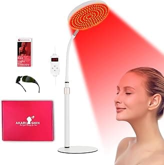Red Light Therapy Lamp for Face- Facial and Body Treatment with Adjustable Height Stand, 120 LEDs, 590nm, 660nm, 660nm+940nm - Alleviate Muscle Soreness, Skin Vitality