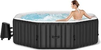 LILYPELLE4-6 Person Inflatable Hot Tub, Portable Large Octagonal Hottub with 130 Bubble Jets, Outdoor Spa Set Included Heater Pump, Filter and Spa Cover, 75" X 75" X 25"