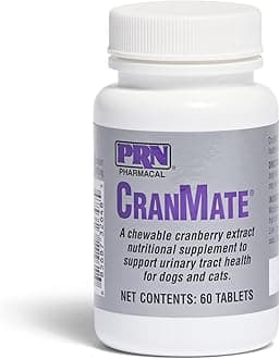 PRN Pharmacal CranMate Cranberry Supplement - Chewable Cranberry Extract Nutritional Supplements for Dogs & Cats - Cranberry Urinary Tract Health - 60 Chew Tabs