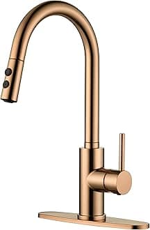 Rulia Copper Rose Gold Kitchen Sink Faucet, Pull-Down Faucet with Bar & RV options - RB1025