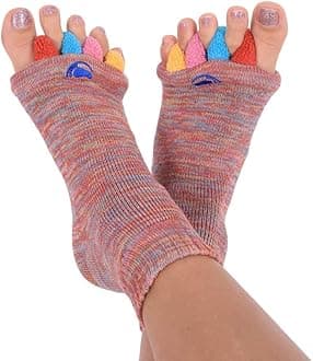 Original Foot Alignment Socks Multi Color (Womens 10+/Mens 10+)Happy Feet (Large)