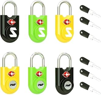 SURE LOCK TSA Compatible Travel Luggage Locks, Alloy body with Steel Shackle, Keyed Lock