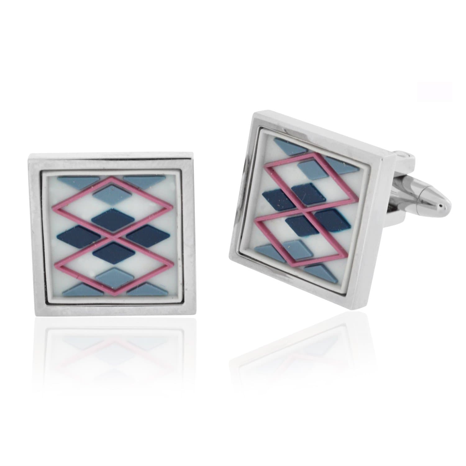 Imooi Blue Argyle Cufflinks