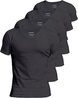 Men's Undershirts 100 Percent Cotton Underclothing Comfy V-Neck T-Shirts (4-Pack/6-Pack)