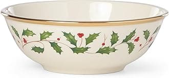 Lenox 883431 Holiday Place Setting Bowl, Red & Green, Christmas Dinnerware
