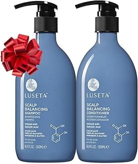 Luseta Salicylic Acid Shampoo and Conditioner Set for Men and Women, Scalp-Balancing, Reducing Build-up, Flake Control Shampoo for Men, Clarifying Shampoo for Refreshing, pH-Balanced, 2 x 16.9 Fl Oz