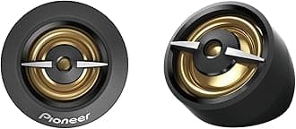 450W Max 100W Sine Wave Tweeter Powerful Sound High Efficiency 38mm Cut Out Set of 2 Speakers with Angled Mount Adapter