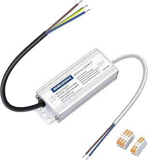 Waterproof IP67 24V Power Supply 24W 1A, LED Driver 110V AC to 24V DC Converter, Ideal for Indoor and Outdoor, Marine, and Industrial LED Lighting Applications