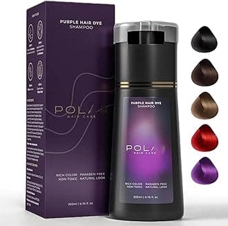 Hair Dye Shampoo, Haircare Instant Dye Shampoo, Hair Dye Shampoo 3 in 1 for Gray Hair, Color Shampoo Hair Dye for Hair Coverage, Keeping Hair Healthy and Shiny (Purple)
