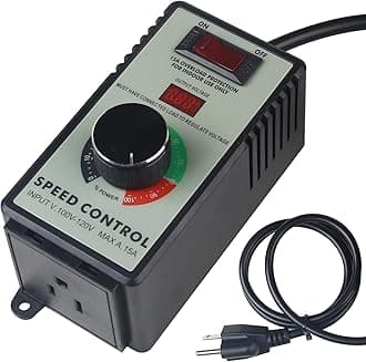 Versatile AC Motor Speed Controller - 100V-120V, 15A Max - Electric Fan Speed Regulator with Overload Protection, Electronic Voltage Regulation, and Voltage LED Display