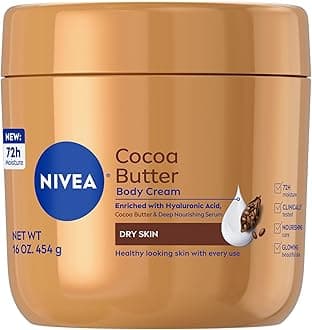 NIVEA Cocoa Butter Body Cream with Deep Nourishing Serum, Cocoa Butter Cream for Dry Skin, 16 Ounce Jar