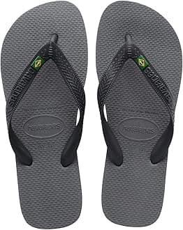 Men's Brazil Flip Flop Sandal, Steel Grey, 9-10 M US