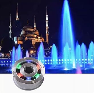 LED Ring Fountain Lamp - Submersible RGB Lights, 12/24V Park Square LED Underwater Light, Waterproof IP68 Embedded Fountain Pool Spotlight, Stainless Steel Color Landscape Lights(12w(24V))