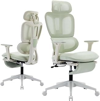 Office Chair with Footrest Green