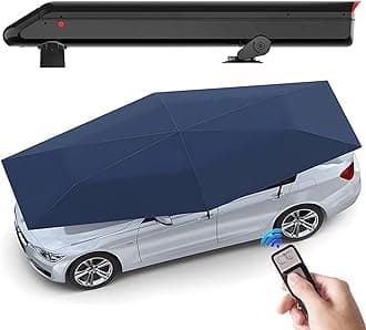 Universal Car Roof Carport, Fully-Automatic Car Tent Cover, 3.8 M Electric Folding Opening Umbrella, with 5000mAh Removable Batter, Remote Control,Blue-A