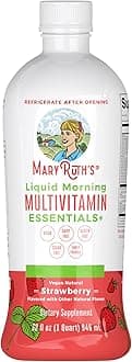 MaryRuth Organics, Liquid Morning Multivitamin Essentials+, Essential Vitamins & Minerals, Sugar Free, Fruit Punch Flavour, 946ml, Vegan, Gluten Free