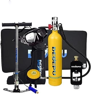 DEDEPU Scuba Gear Scuba Diving Gear [Ultra-Durable& Safe Diving] Mini Scuba Tank Scuba Diving Equipment Mini Scuba Tank with Pump 1Liter/20-25 Minutes of Diving time 200BAR/3000PSI