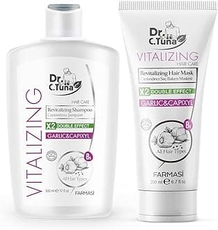 Dr. C. Tuna Vitalizing Garlic Shampoo and Hair Mask, Natural Hair Treatment for Hair Growth, Prevents Hair Loss, Stimulates Growth, Relieves Itchy Scalp with Capixyl (Shampoo and Mask)