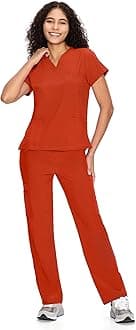 COZYFIT Scrubs for Women Set Medical Uniform - V-Neck Top & Straight Leg Pants with 9 Pockets, Unisex Workwear COZY SCRUBS