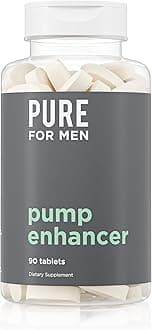 Pure for Men Pump Enhancer | Pre Workout Supplement for Muscle Pump, Stamina and Increased Blood Flow | Nitric Oxide Booster with L-Arginine & L-Citrulline | Focus and Energy Support | 90 Count