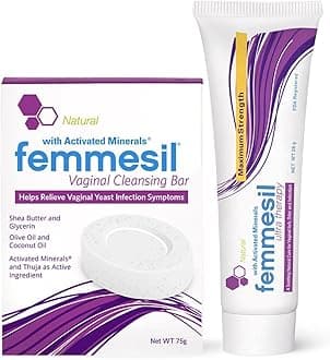 Femmesil Cream, Vaginal Yeast Infection Treatment for Women + Vaginal Soap Ba...