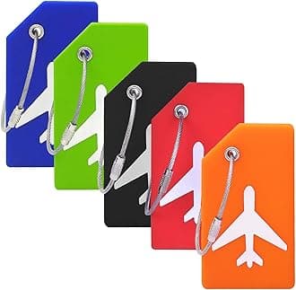 5Pack Silicone Luggage Tag with Name ID Card Perfect to Quickly Spot Luggage Suitcase by Ovener