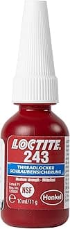 LOCTITE 243 Threadlocker, Universal adhesive for Securing Screws, Medium-Strength thread lock for Metal Threads, Liquid Glue for Use on Pumps, Gearboxes and More, 1x10ml