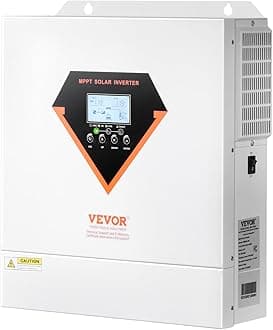 VEVOR Hybrid Solar Inverter, 3000W, Single Phase Pure Sine Wave Power Inverter, 24V DC to 110/120V AC, with Built-in 100A MPPT Solar Charge Controller, for Off-Grid System Lead Acid Lithium Battery