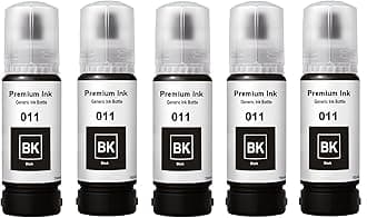 CANOFF 011 Black Compatible Refill Ink for Epson L8180 / L8160 Printer – Compatible Ink Bottle for Epson 011/012 Ink (Black 5)