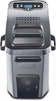 De'Longhi Livenza Deep Fryer, Silver - 1-Gallon Oil Capacity - EasyClean System - Adjustable Thermostat - Cool Touch Handles - Dishwasher Safe