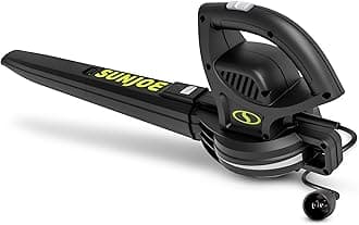Corded Electric Leaf Blower Machine, 155 MPH, 260 CFM, 6-Amp Motor, Black - Portable and Lightweight Gardening Equipment for Yard Care and Lawn Maintenance, SBJ597E.