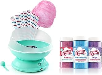 Cotton Candy Express BB1000-S Cotton Candy Machine, with 3-11oz. Jars of Cherry, Grape, Blue Raspberry Floss Sugar & 50 Paper Cones. Easy to Use and Clean. Nostalgia and Fun for Kids and Adults