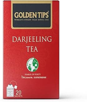 Golden Tips Darjeeling Tea Individual Envelope Tea Bags (40gm- 20 Cups, Pack of 4)