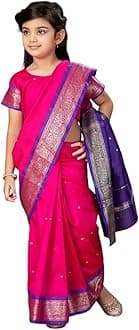 AarikaGirls Ethnic Wear Rani Colour Kalyani Silk Saree