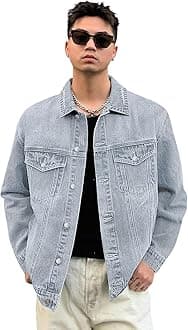 Urbano FashionMen's Regular Fit Washed Full Sleeve Denim Jacket