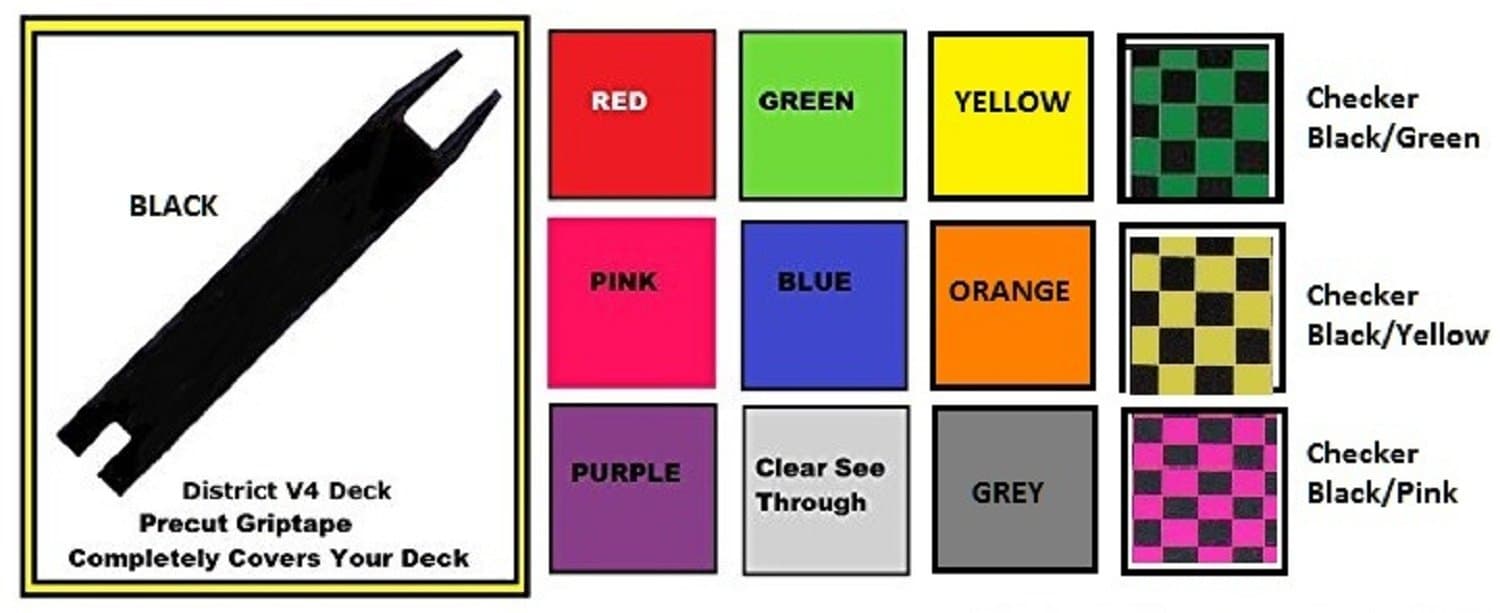 District Scooter Deck V4 Precut Griptape BLACK